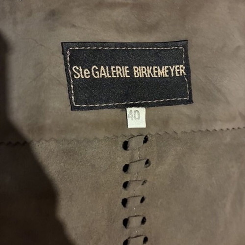 Leather spring jacket long with side slits tan color STE GALERIE BIRKENMEYER like new