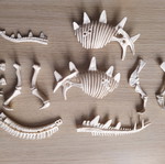 Assembled plastic dinosaur skeleton like new