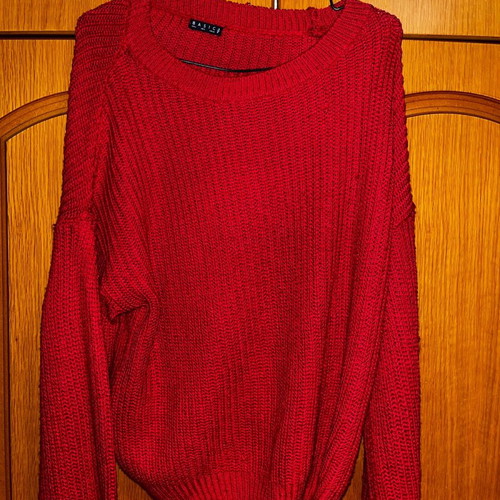 Stradivarius knitted pullover like new, red, size S