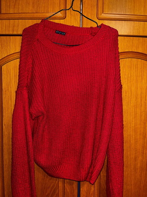 Stradivarius knitted pullover like new, red, size S