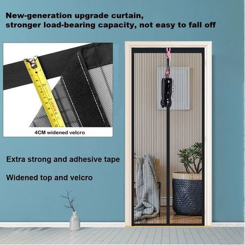 Magnetic door screen 95 x 205 cm black, mosquito protection