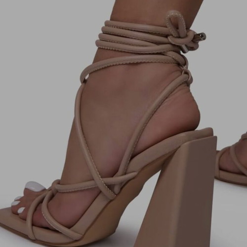 Nasty Gal women's formal sandals eco leather new, beige, size 36