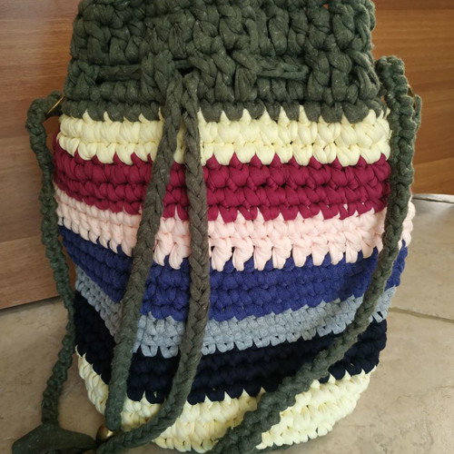 Handmade knitted multicolor shoulder pouch bag new