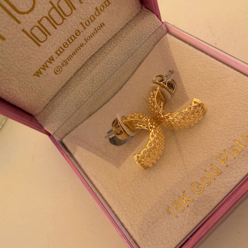 Meme London Dubai Dazzle 18K gold plated earrings new
