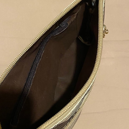 Fragola small toiletry bag with removable strap, beige and brown