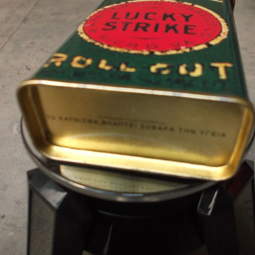 Metal Lucky Strike aluminum tobacco tin 1990s used