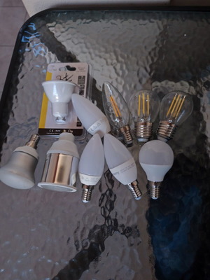 Light bulbs E27 and E14 like new, pack of 10 for spotlights