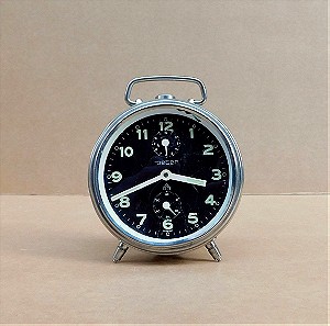 Ρολόι - Ξυπνητήρι μεταλλικό κουρδιστό, γερμανικής κατασκευής "PETER", vintage.