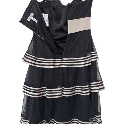 Strapless evening dress Damiani like new, black with champagne details
