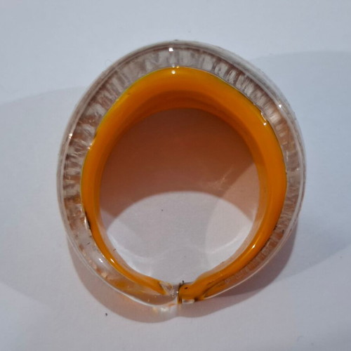 Vintage Murano glass ring with gold foil size 66EU new