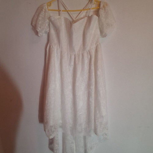 White lace dress Shein like new, asymmetric cut