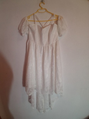 White lace dress Shein like new, asymmetric cut