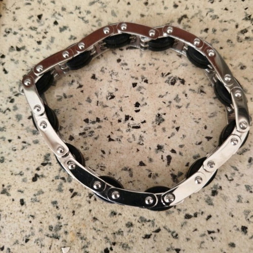 Steel bracelet with rubber for men like new
