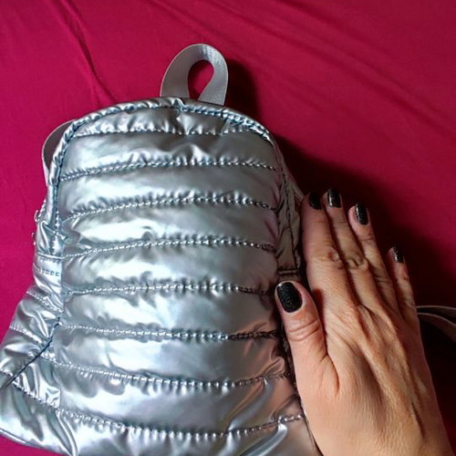 Silver backpack bag like new