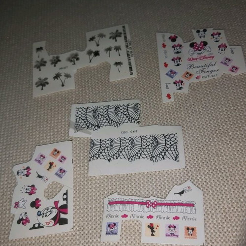 Nail tattoo stickers new, set of 5 pieces