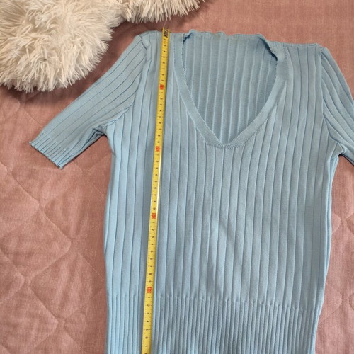 Blouse turquoise size S like new with elasticity