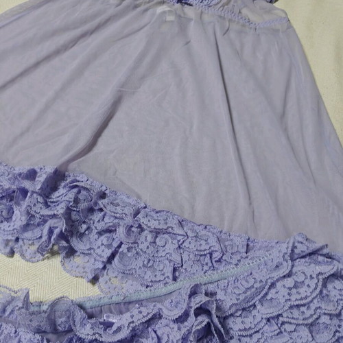Baby doll set with lilac ruffles size M like new