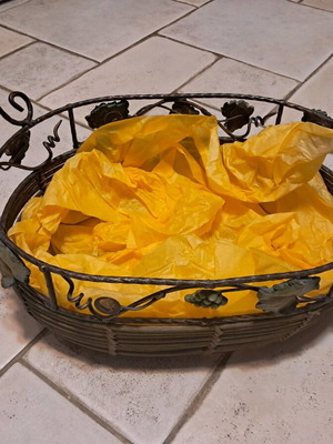 Metal basket like new with wine details for wine bottles