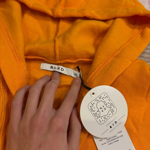Na-Kd hoodie jacket new, orange, size XL