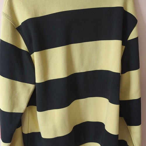 Striped two-tone shirt with collar Zara like new, black and yellow, size L