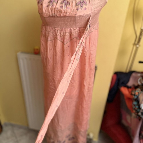 Ροζ Boho Maxi Φόρεμα σαν καινούργιο, αέρινο και θηλυκό