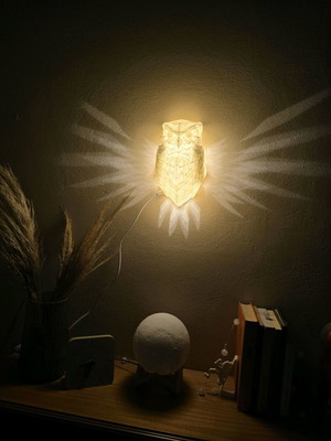 3d printed Wall lamp owl