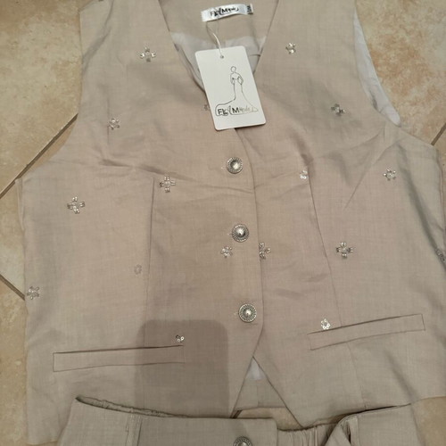 Vest and pants set new, beige, size S/M