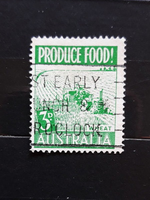 Σφραγίδα Australia 1953 3d Produce food, Wheat, πράσινη σαν καινούργια