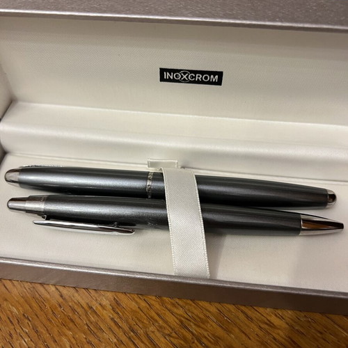 Inoxcrom Atlantic pen set Matt Grey chrome trim new