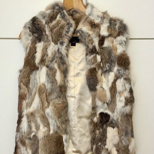 Attrattivo fur vest like new, 100% rabbit fur, gray beige
