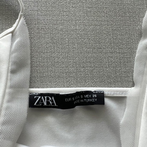 Zara μπλουζάκι άσπρο σαν καινούργιο με διαφάνεια, εφαρμοστό S