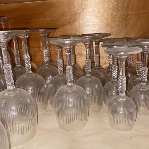 Crystal glasses set vintage classic design, 57 pieces, new