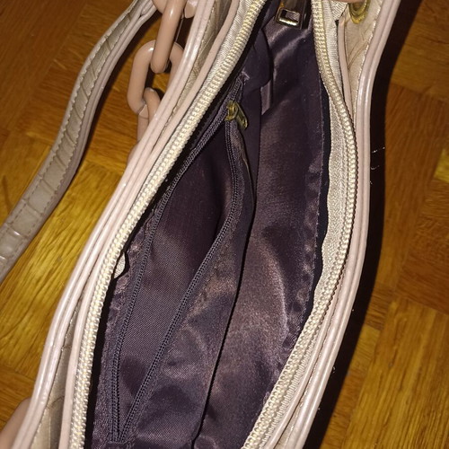 Leather shoulder bag new, beige