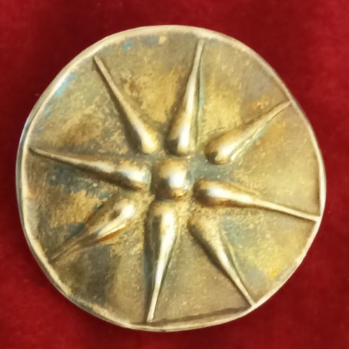Zolotas 950 gold-plated Vergina star pendant brooch vintage
