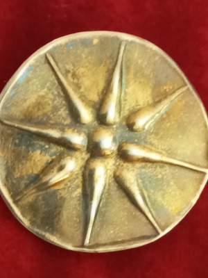 Zolotas 950 gold-plated Vergina star pendant brooch vintage