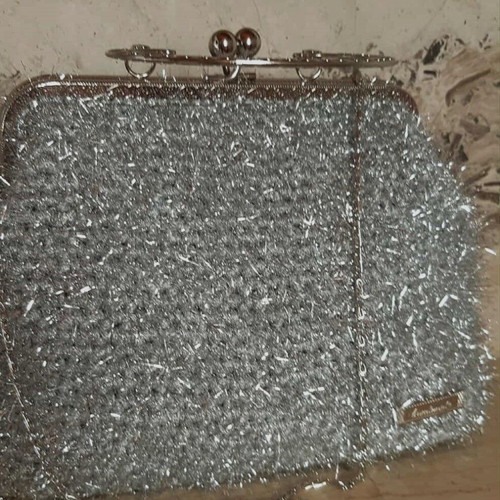 Handmade festive shoulder bag silver new