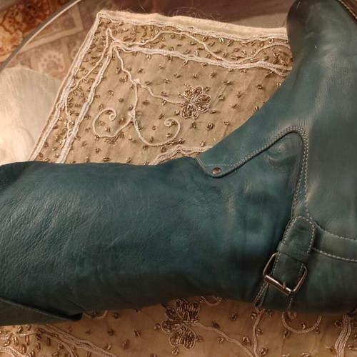 Diesel vintage leather boots used, petrol color, size 40