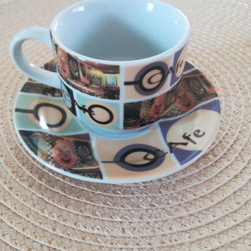 Coffee cups like new, set of 6 with inox holder