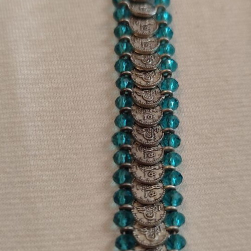 Vintage bracelets used, purple and turquoise, set of 2