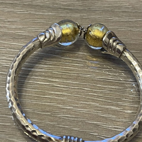 Silver 925 bracelet with Murano and gold leaf, used