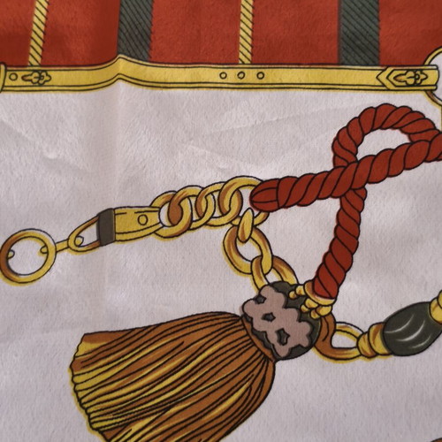 Large square scarf with equestrian pattern like new