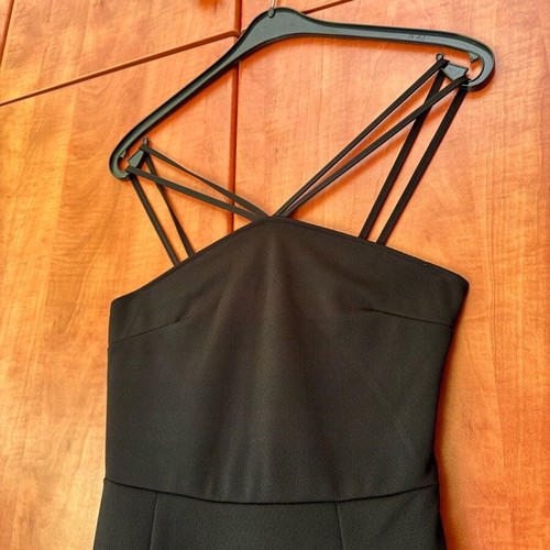 Black midi dress with thin straps used