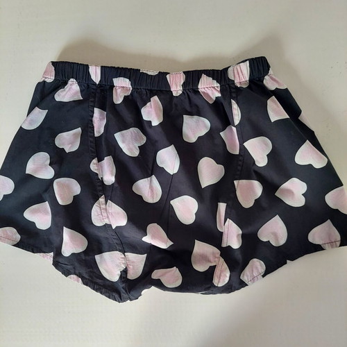 Moschino cotton pajama shorts dark blue with pink hearts, like new, size S