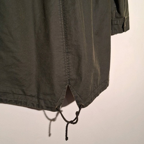Khaki coat like new, leatherette and cotton