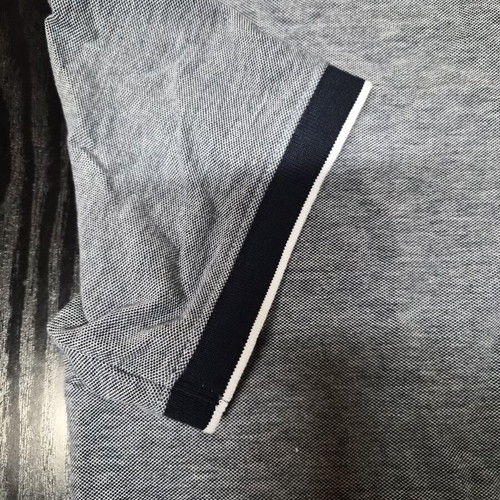 Short-sleeve blue shirt with label, gray, size M, cotton