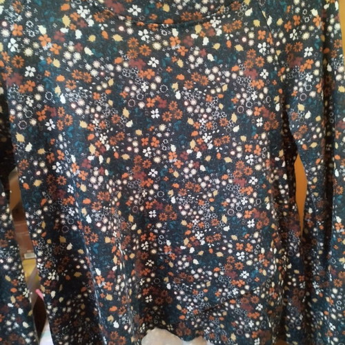 Stradivarius ethnic blouse used, bell sleeve, multicolor, size S