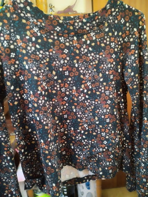 Stradivarius ethnic blouse used, bell sleeve, multicolor, size S