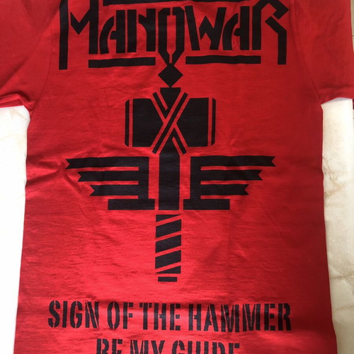 Manowar Official Sign Of The Hammer T-Shirt red, new, size M