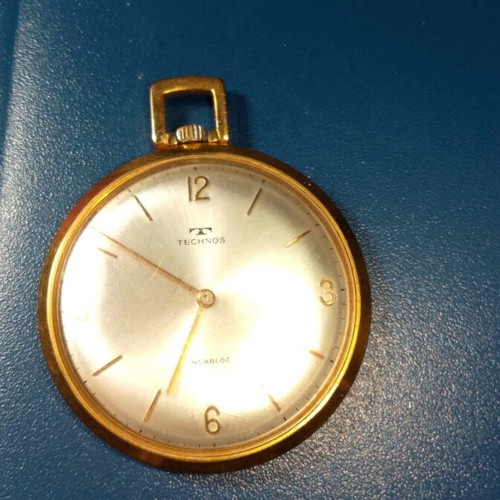Technos Incabloc open-face pocket watch like new, 1930-1938, Swiss