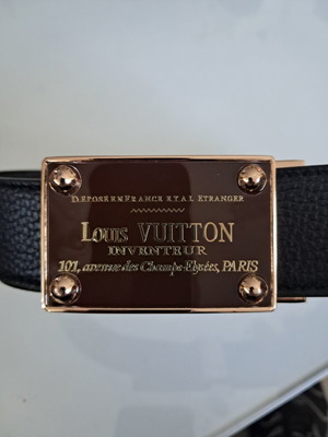Louis Vuitton vintage leather belt with steel buckle, 120cm